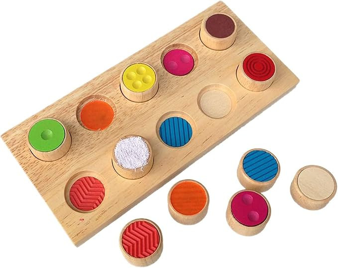 YHZAN Sensory SEN Montessori Tactile Touch & Match Sensorial Wooden Material Children's Basic Ski... | Amazon (US)