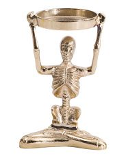 10in Skeleton Candle Holder With Marble Base | Marshalls