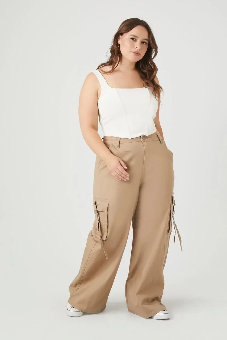 Plus Size Wide-Leg Cargo Pants | Forever 21