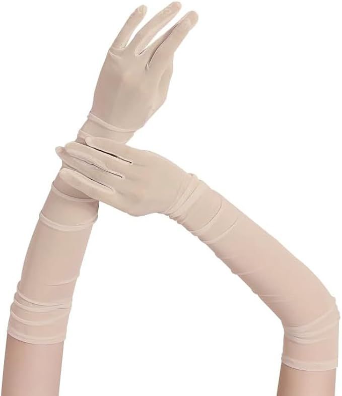 Specell Womens Gloves 100% Pure Mulberry Silk 23.6" Elbow Length 1920s Long Wedding Bridal Evenin... | Amazon (US)