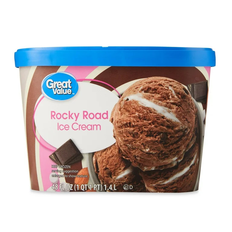 Great Value Rocky Road Ice Cream, 48 fl oz | Walmart (US)