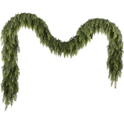 9Ft Christmas Cedar Garland With Soft Thickness Pine, Artificial Green Faux Cedar Pine Garland | Wayfair North America