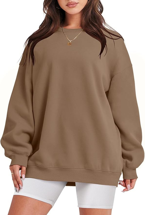 ANRABESS Women Oversized Sweatshirts Hoodies Fleece Crewneck Pullover Top Casual Fall Outfits Pre... | Amazon (US)