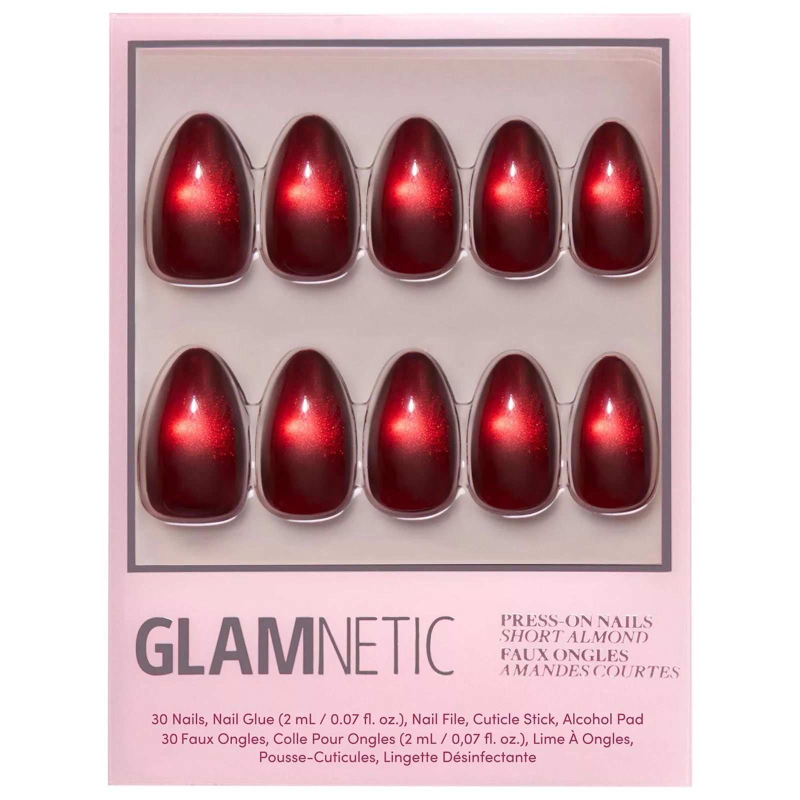 Glamnetic Premium Press-On Nail Kit, Size: 1.1 Oz, Frosted Red | Kohl's
