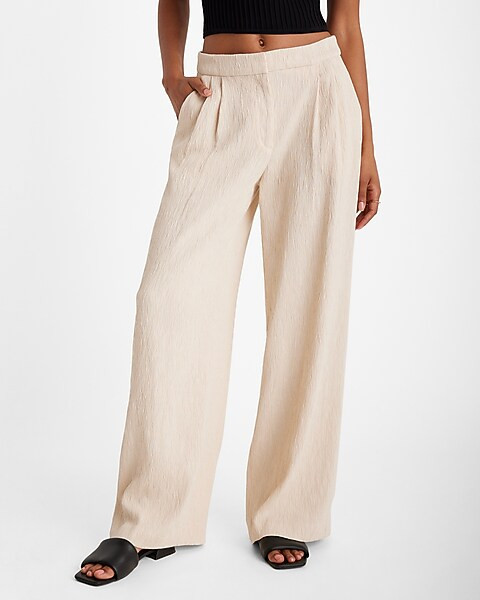 Stylist High Waisted Textured Wide Leg Pant | Express