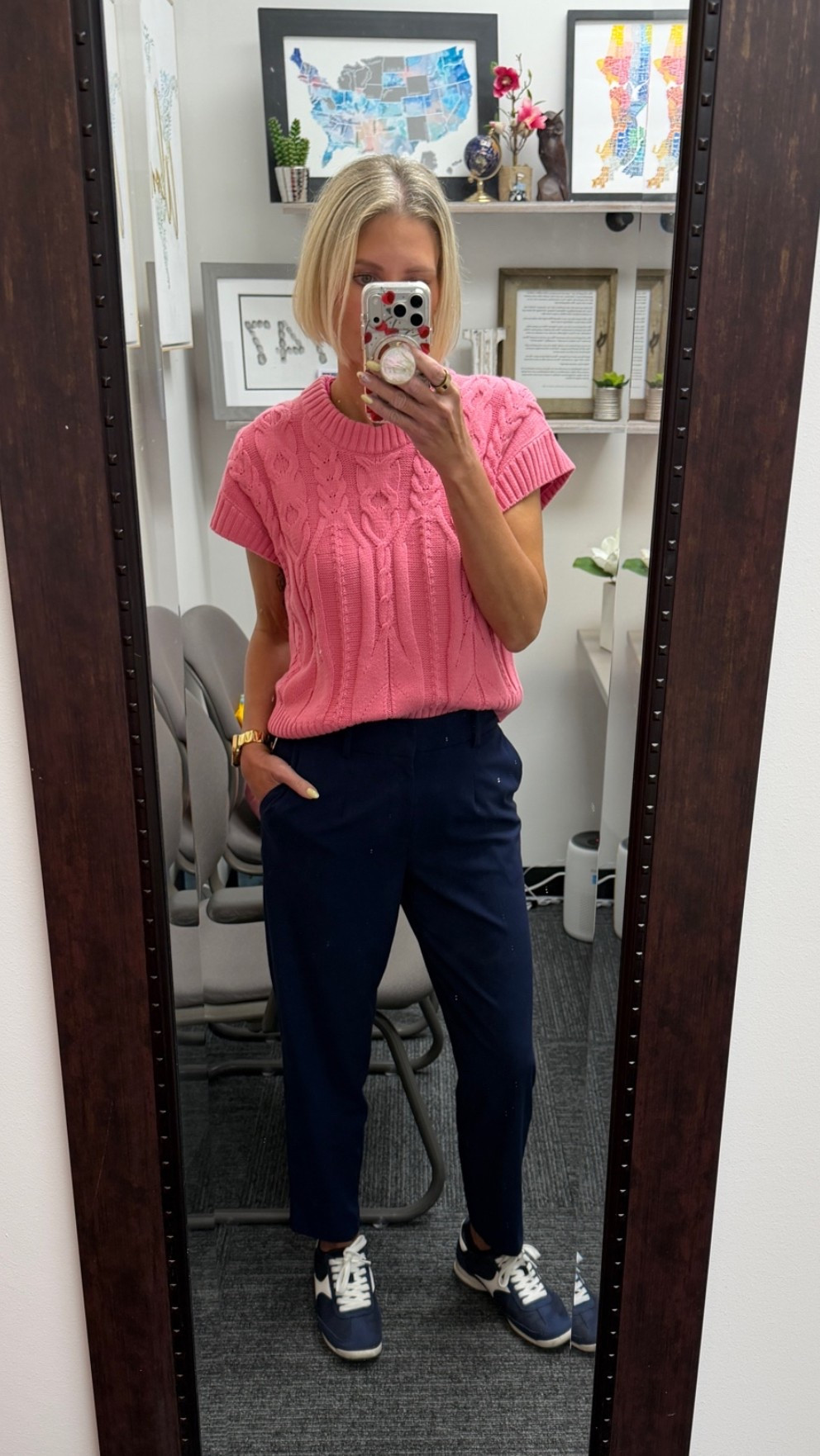 Coral and Navy Blue might be my new favorite! 😍😍 

Both items are from Target. Sweaters a small and pants are a
2 and they both fit tts.

#LTKootd #LTKOver40 #LTKgrwm