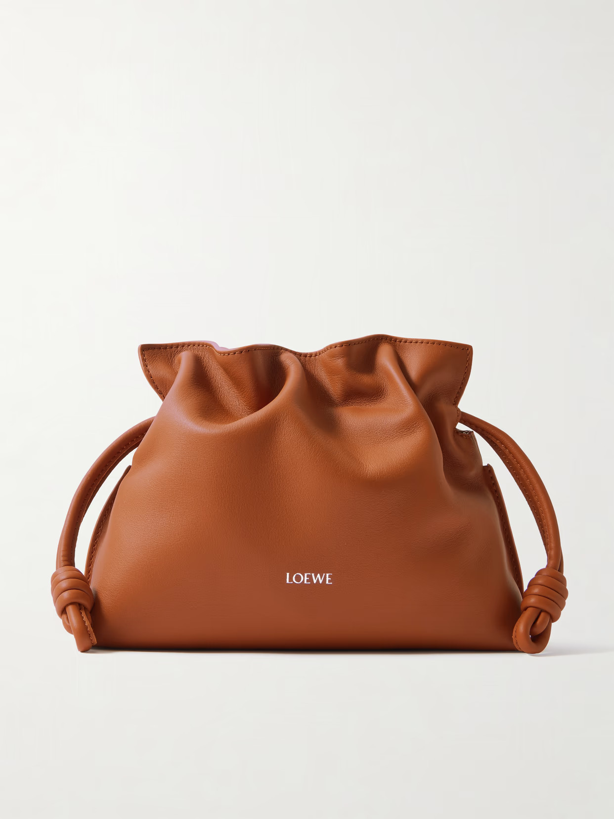 LOEWE - Flamenco Mini Leather Clutch - Tan | NET-A-PORTER (UK & EU)