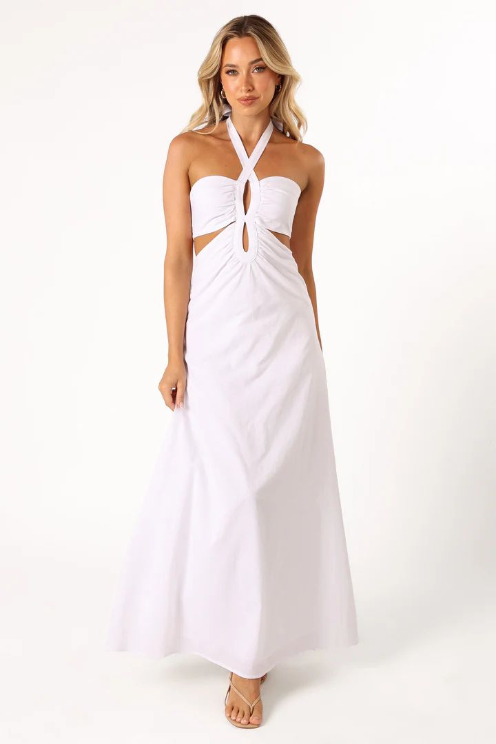 Kallos Halterneck Maxi Dress - White | Petal & Pup (US)