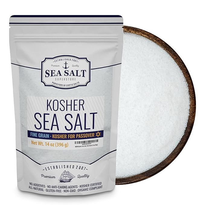 Kosher Sea Salt, Fine Grain Kosher Salt, Replacement for Table Salt, Non-Iodized, All-Natural, No... | Amazon (US)