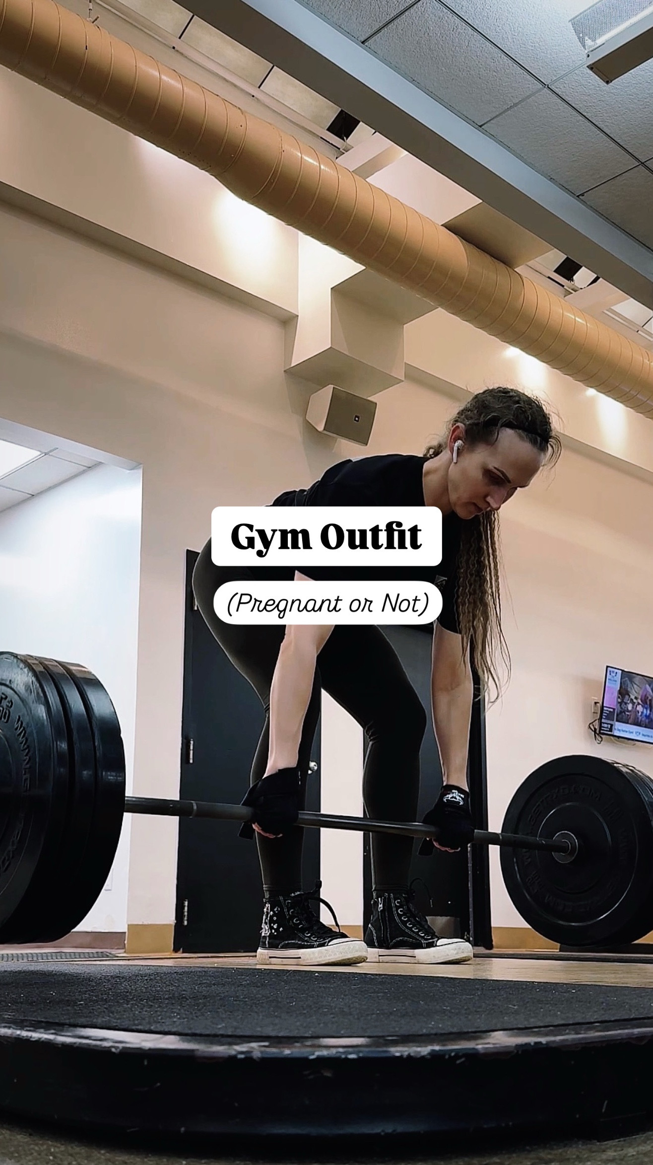 High-waisted leggings for long legs, a loose tee you can tie, and flat lifting shoes — my go-to gym outfit for strength training days (27 weeks pregnant and still going). #gymoutfit #activewear #longlegs #liftinggear #pregnancyfitness #workoutstyle

#LTKStyleTip #LTKBump #LTKActive