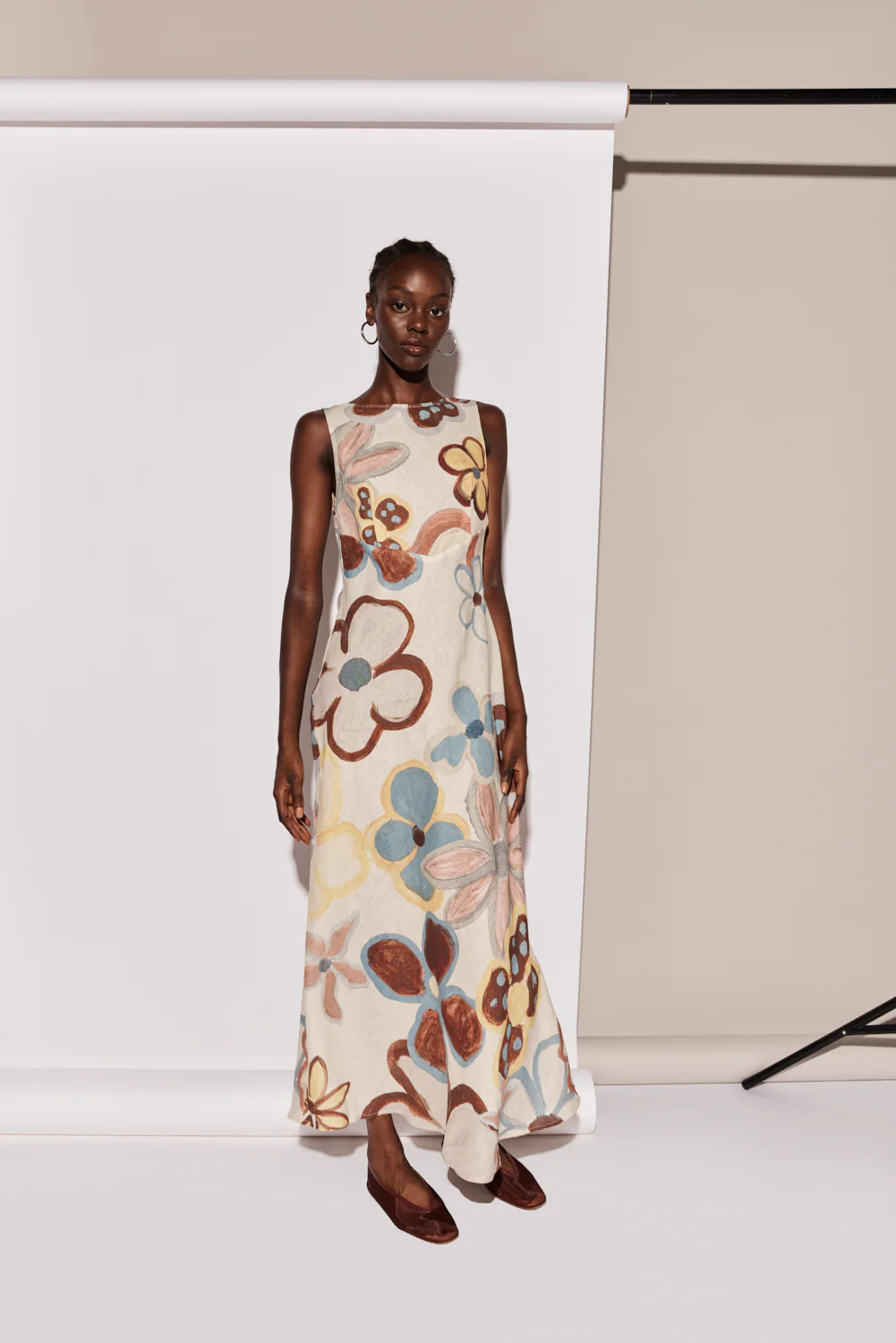 Art Of Bloom Linen Bias Cut Maxi Dress Flower | VRG Grl