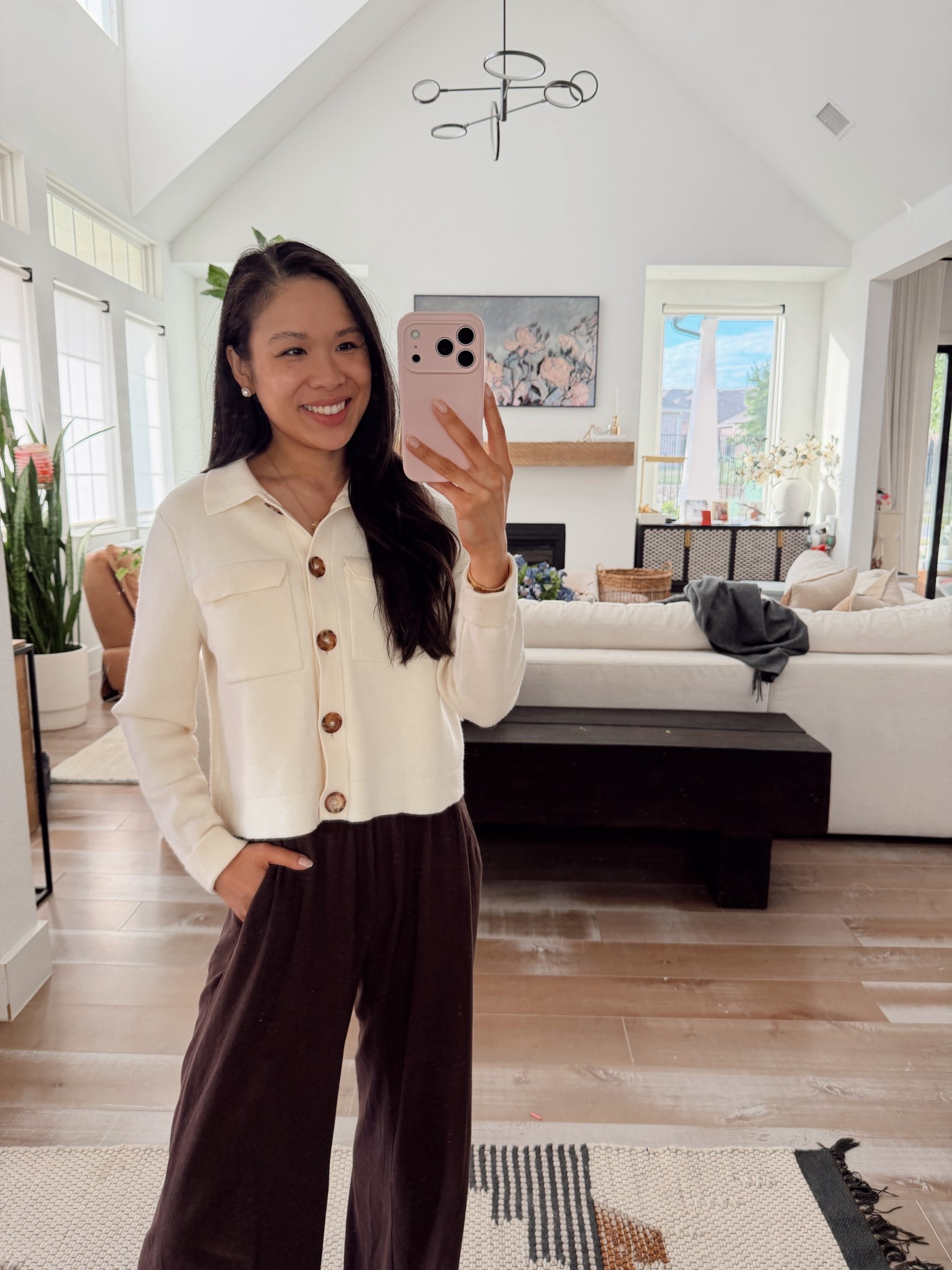 Spring postpartum outfit that is nursing friendly and so comfy! Merino wool so perfect for year round, too  

#LTKSeasonal #LTKootd