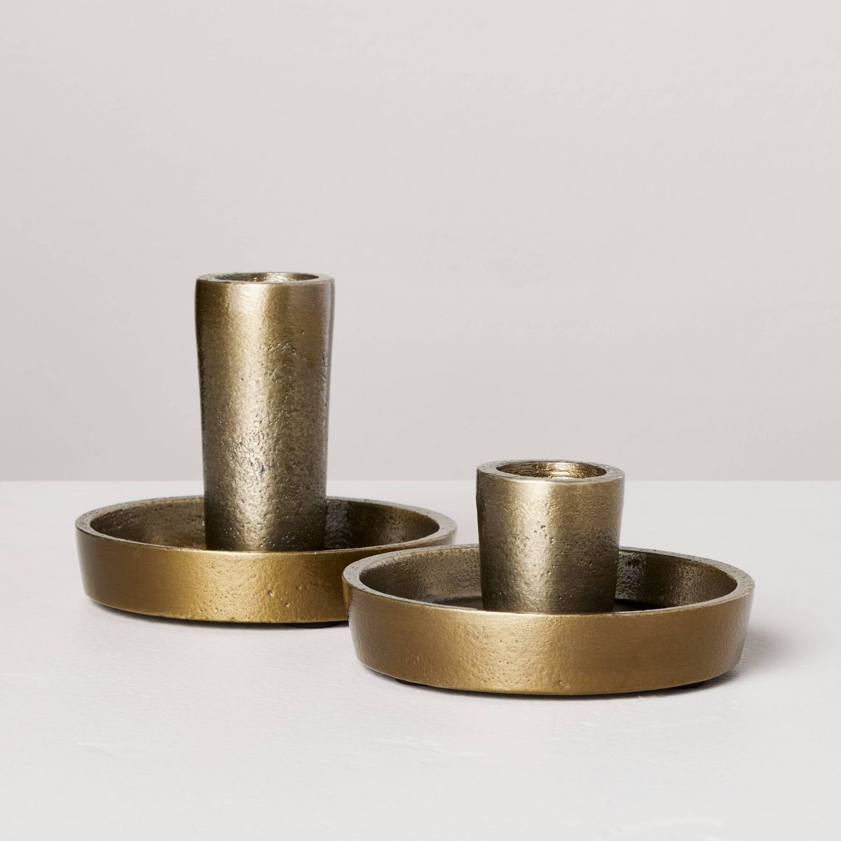 Single Taper Metal Candle Holder Brass Finish - Hearth & Hand™ with Magnolia | Target