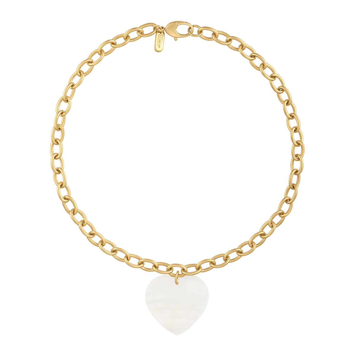 Jumbo Mother of Pearl Heart Necklace | Logan Tay