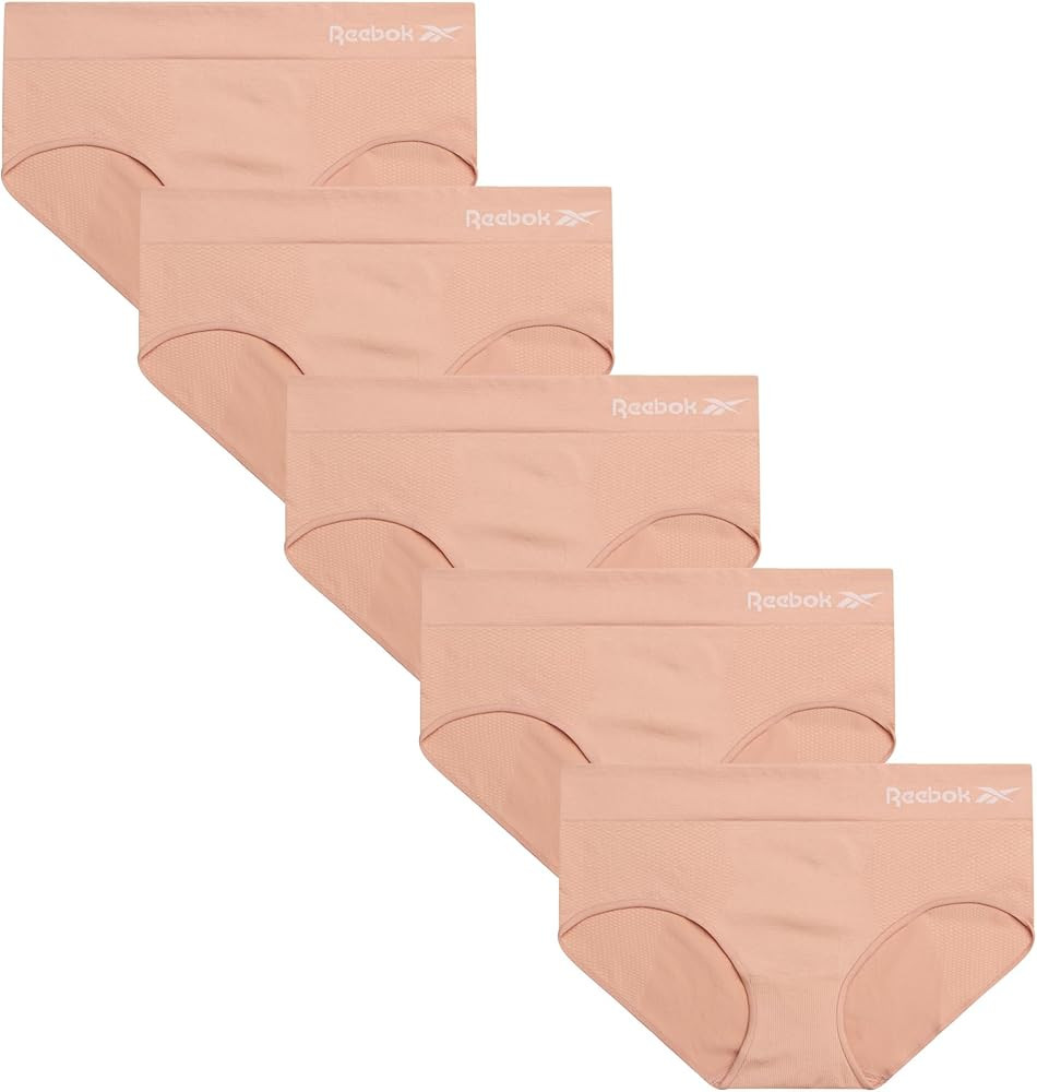 Reebok Hipster Panties for Women - 5 Pack Stretch Performance Seamless Underwear with Relaxed Tag... | Amazon (US)