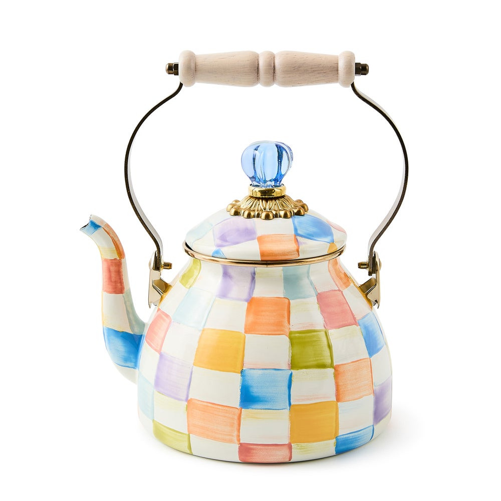 Confetti Check 2 Quart Tea Kettle | MacKenzie-Childs