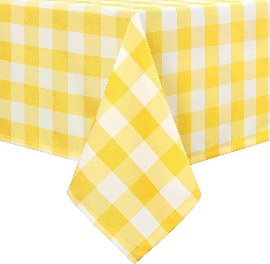 Hiasan 60 x 120 Inch Checkered Tablecloth Rectangle - Waterproof & Wrinkle Resistant Gingham Spri... | Amazon (US)