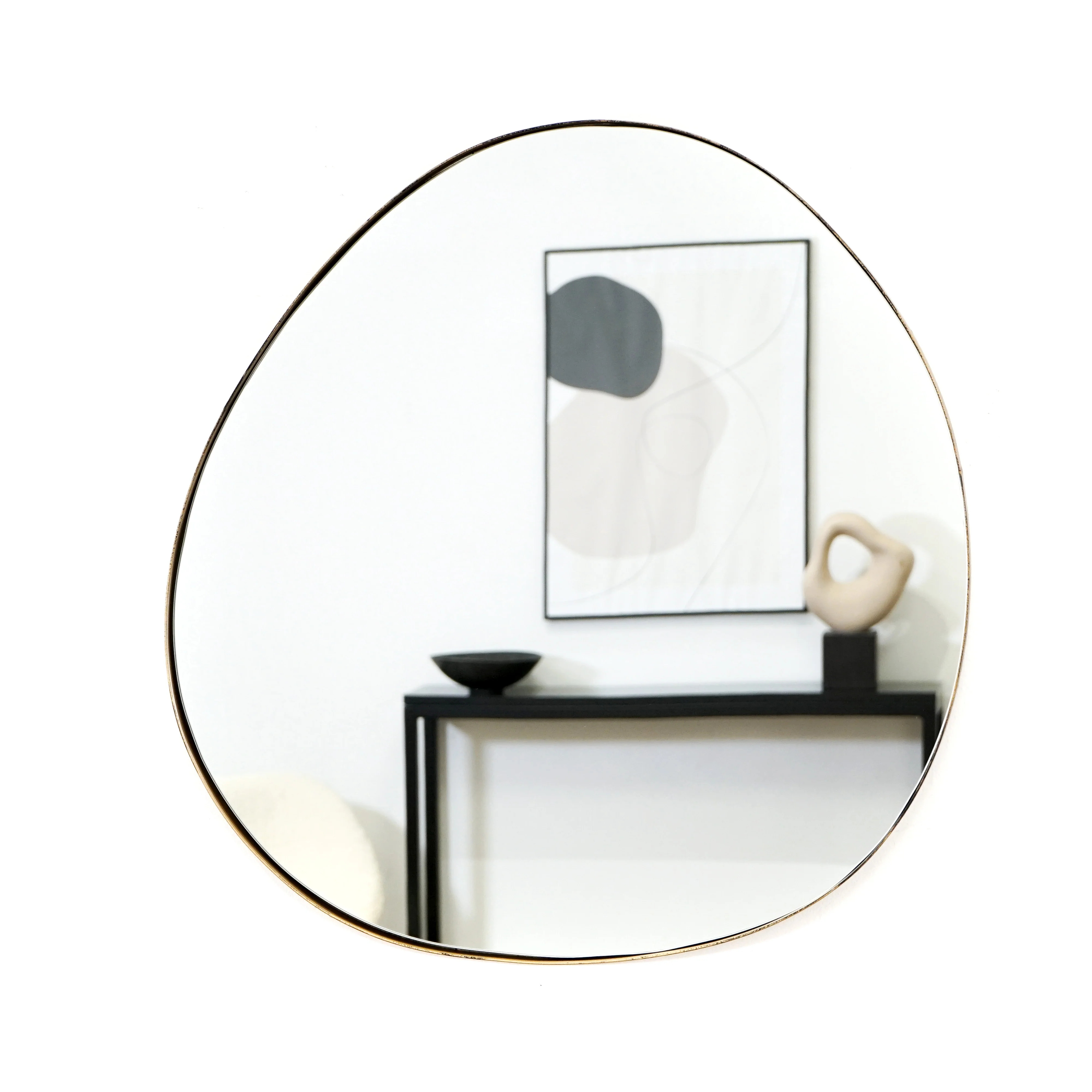 Ava - Gold Pond Shaped Irregular Mirror 66cm x 63cm | William Wood