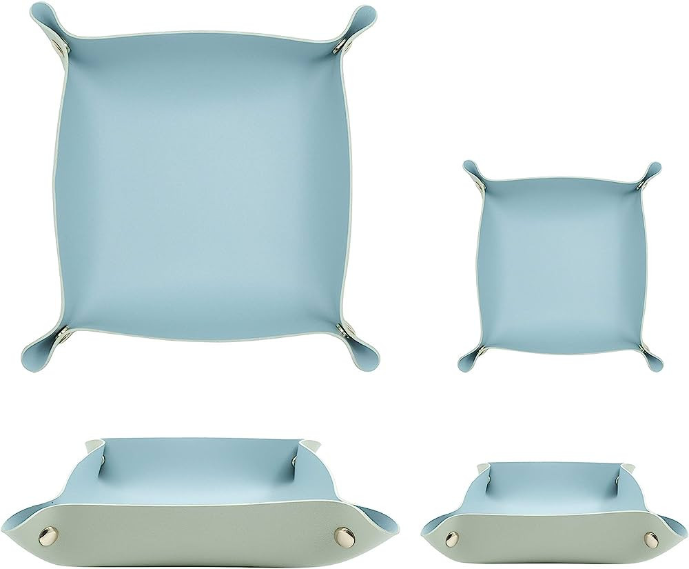 2 Size Leather Valet Tray Organizer, Folding Travel Organizer,Jewelry Tray, for Travel, Home Or O... | Amazon (US)