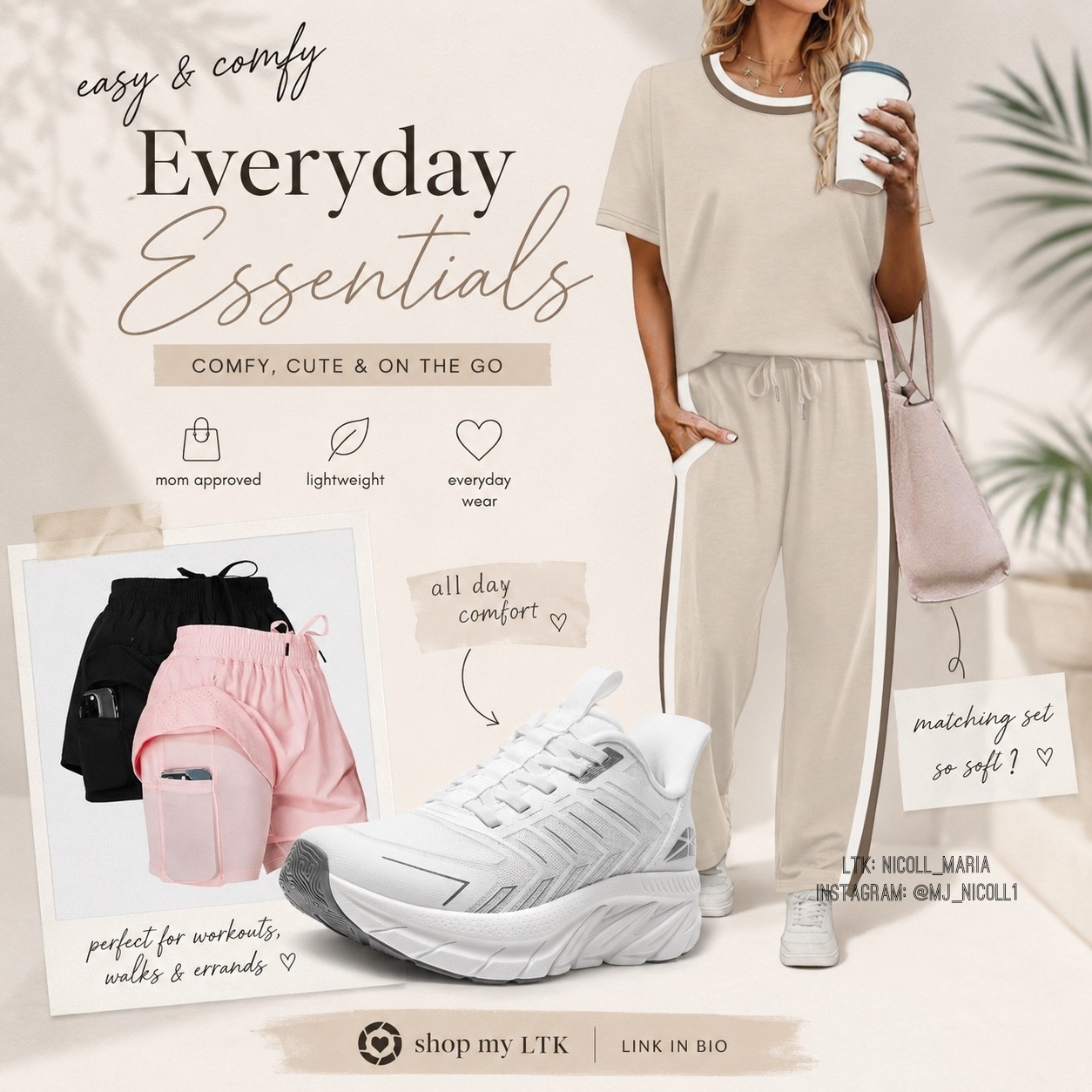 AD✨comfy outfits + supportive sneakers = my current mom uniform lately 🤍✨

easy pieces I can wear for errands, coffee runs, walks, travel days & real life.
because looking put together shouldn’t feel complicated.

linked everything on my LTK 🤍

#LTKStyle #AmazonFinds #MomStyle #EverydayOutfits #ComfyStyle #NeutralAesthetic #AthleisureStyle #AmazonFashion #CasualChic #LTKFashion #SummerStyle #MomLifeStyle #OnTheGoStyle #EasyOutfits #FashionFinds