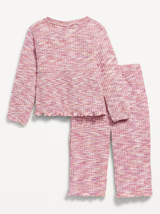 Long-Sleeve Peplum Top and Wide-Leg Pants Set for Toddler Girls | Old Navy (US)