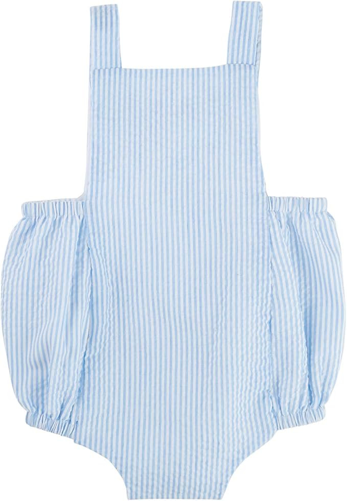 Mud Pie baby-girls Blue Seersucker Bubble | Amazon (US)