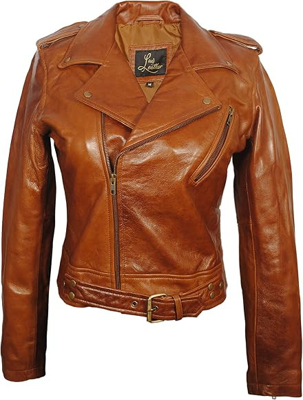 SID Women's Lambskin Leather Biker Black Jacket | Amazon (US)