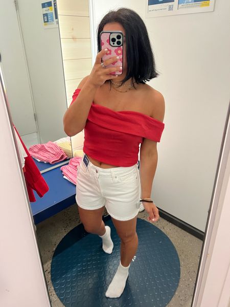 Love this off the shoulder ribbed top, only $10 on sale! Wearing size small and it was big but the smallest they had - size down if you’re in between or even just want a more fitted fit, shorts are size 0 I’d size up a size for a baggier fit 

summer outfits, 4th of July, denim shorts 

#LTKSaleAlert #LTKFindsUnder100 #LTKFindsUnder50