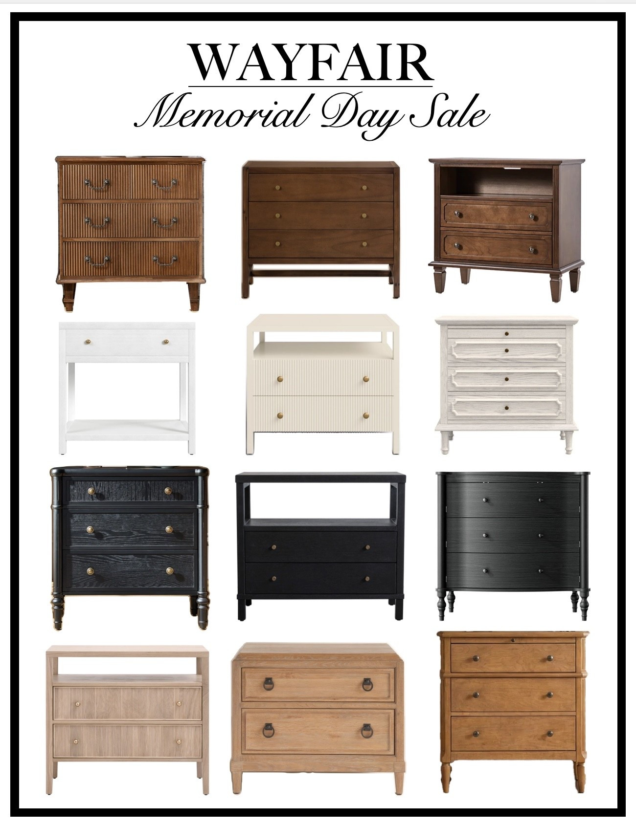 Shop my round up of beautiful nightstand options for any color scheme!