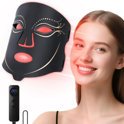 Morfone Red Light Vibrating Massage Mask, 850nm LED red light care set with timer function and 4 modes. The perfect gift choice | Target