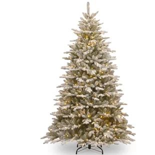 Three Posts™ Snowy 7.5' Frosted Green Pine Artificial Christmas Tree with 700 Clear/White Light... | Wayfair North America