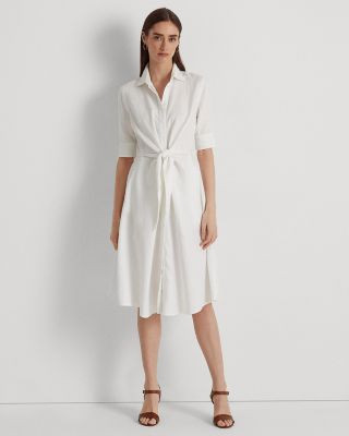 Ralph Lauren Tie Front Linen Shirt Dress - Petite, Regular & Plus  | Bloomingdale's Women | Bloomingdale's (US)