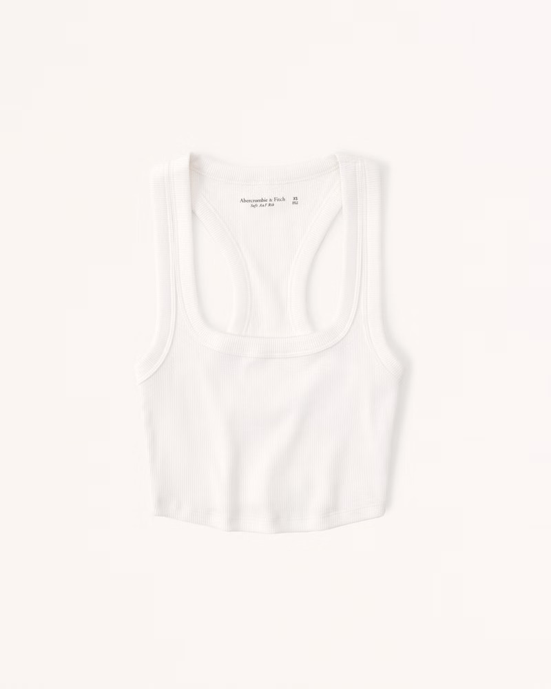 Women's Cropped Essential Squareneck Tank | Women's Tops | Abercrombie.com | Abercrombie & Fitch (US)