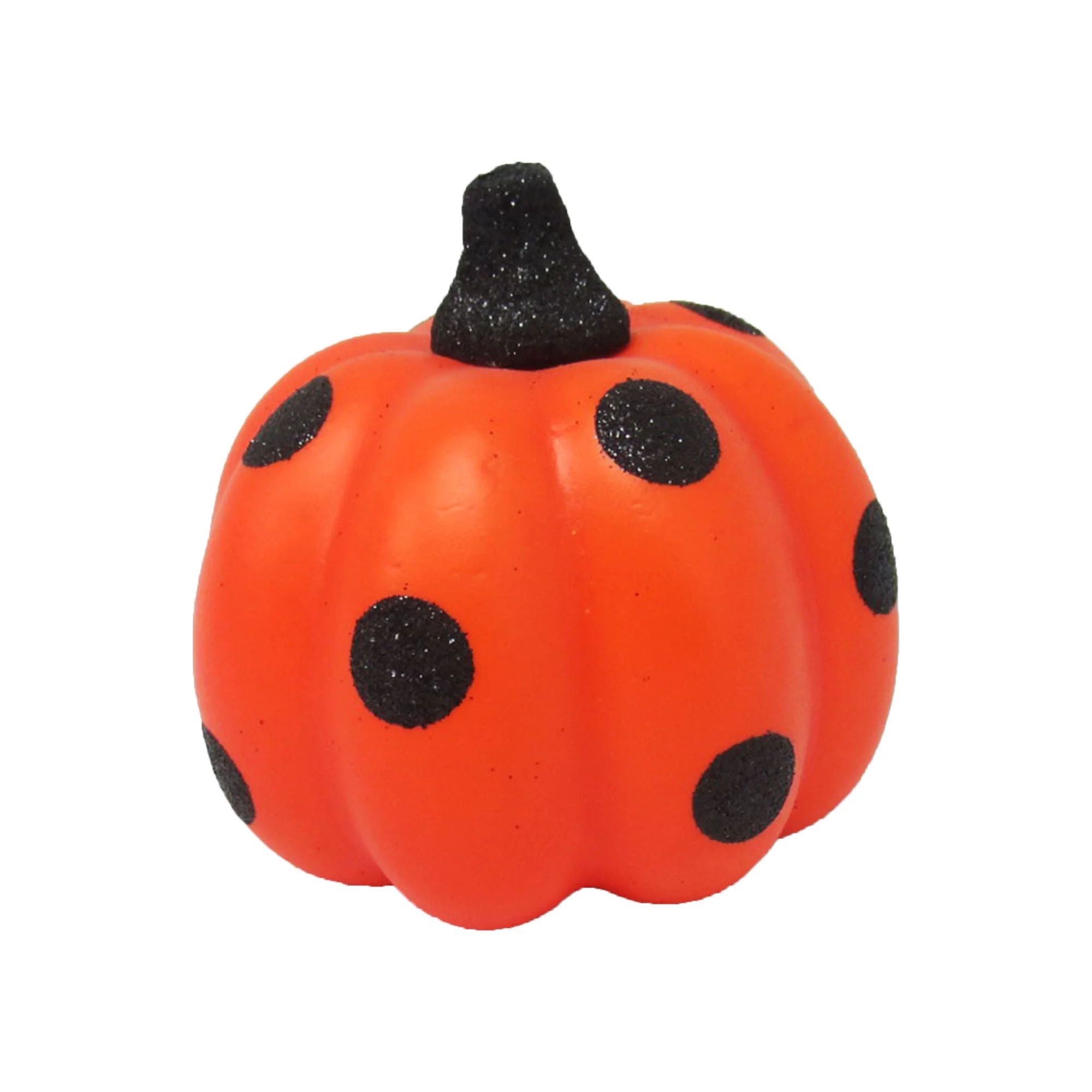 Way To Celebrate Halloween Mini Pumpkin, Orange with Black Polka Dots | Walmart (US)