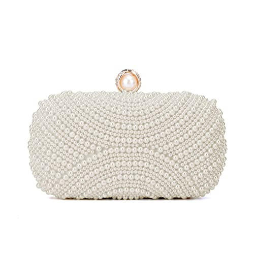 LUI SUI Pearl Wedding Clutch Women Elegant Pearl Beaded Purse Clutch Formal Evening Bag Party Bridal Handbags | Amazon (UK)