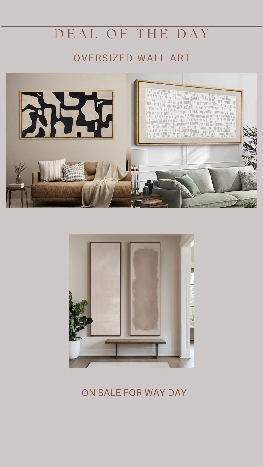 Some of the most popular oversized wall art on sale for @wayfair Way Day!!! Everything is up to 80% off and free shipping until 10/29!! #wayfair #WayDay #wayfairpartner



#LTKStyleTip #LTKSaleAlert #LTKHome