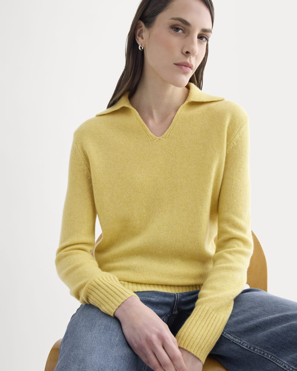 Cashmere Polo Sweater | Double Cream Heather | Everlane