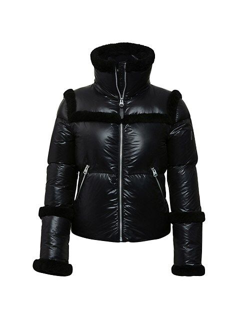 Miya Lightweight Fur-Trim High Collar Down Jacket | Saks Fifth Avenue
