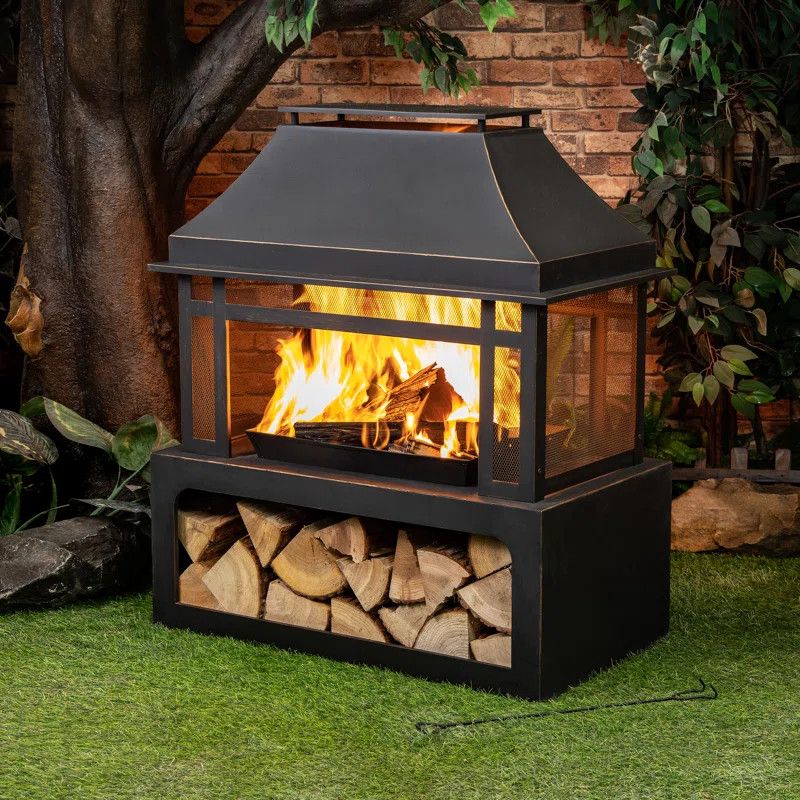40 Inch Metal Wood Burner Fireplace | Wayfair North America