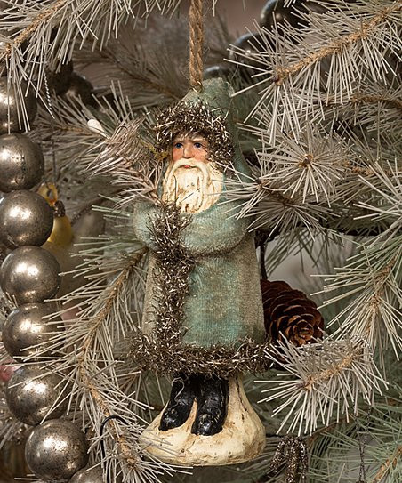 Ragon House | Blue Velvet Santa Ornament | Zulily