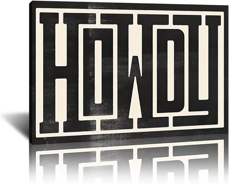Howdy Wall Art Southern Home Decor Ranch Vintage Funky Wall Art Western Wall Decor for Living Roo... | Amazon (US)