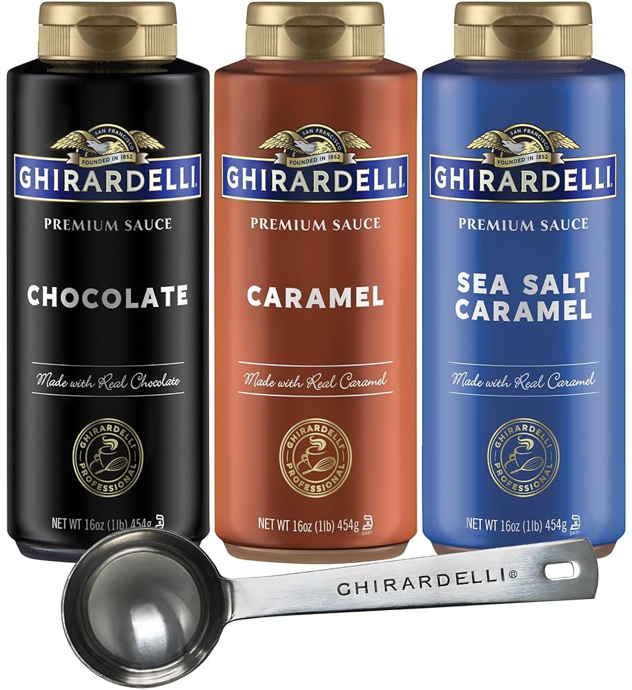 Ghirardelli - Sea Salt Caramel, Chocolate and Caramel Flavored Sauce 16 oz Bottles (Set of 3) wit... | Amazon (US)