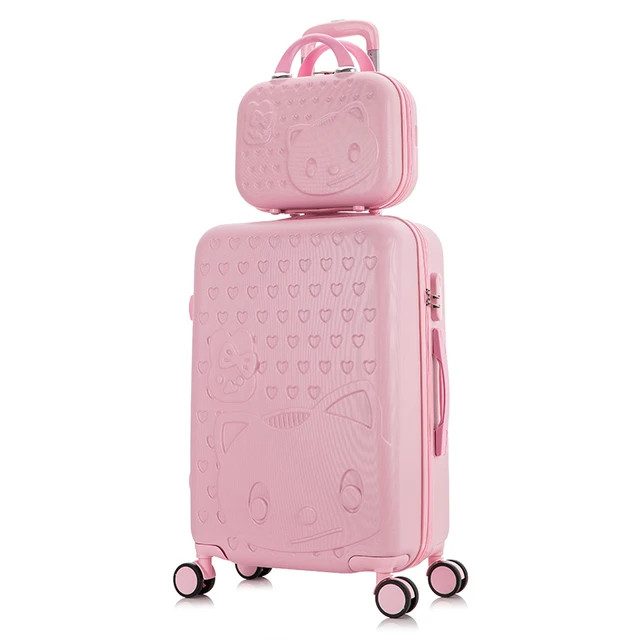 20''24/28‘’Travel suitcase on wheels Trolley luggage set cartoon Cat rolling luggage Women ca... | AliExpress (US)