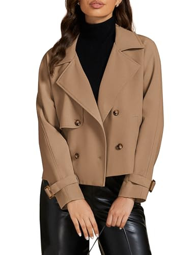 luvamia Jacket Womens Fashion Womens Coats Camel Trench Coat Chaquetas De Mujer Casual Elegantes Cute Fall Clothes Business Casual Clothes for Women Winter Wear Camel X-Large Fits Size 16 / Size 18 | Amazon (US)
