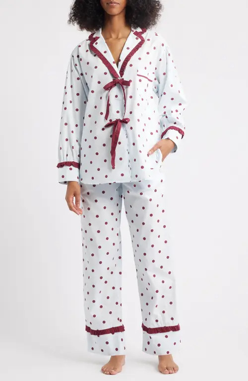 Damson Madder Antonella Polka Dot Pajamas in Blue at Nordstrom, Size 12 Us | Nordstrom