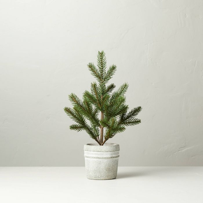 Faux Pine Tree in Textured Cement Pot - Hearth & Hand™ with Magnolia | Target