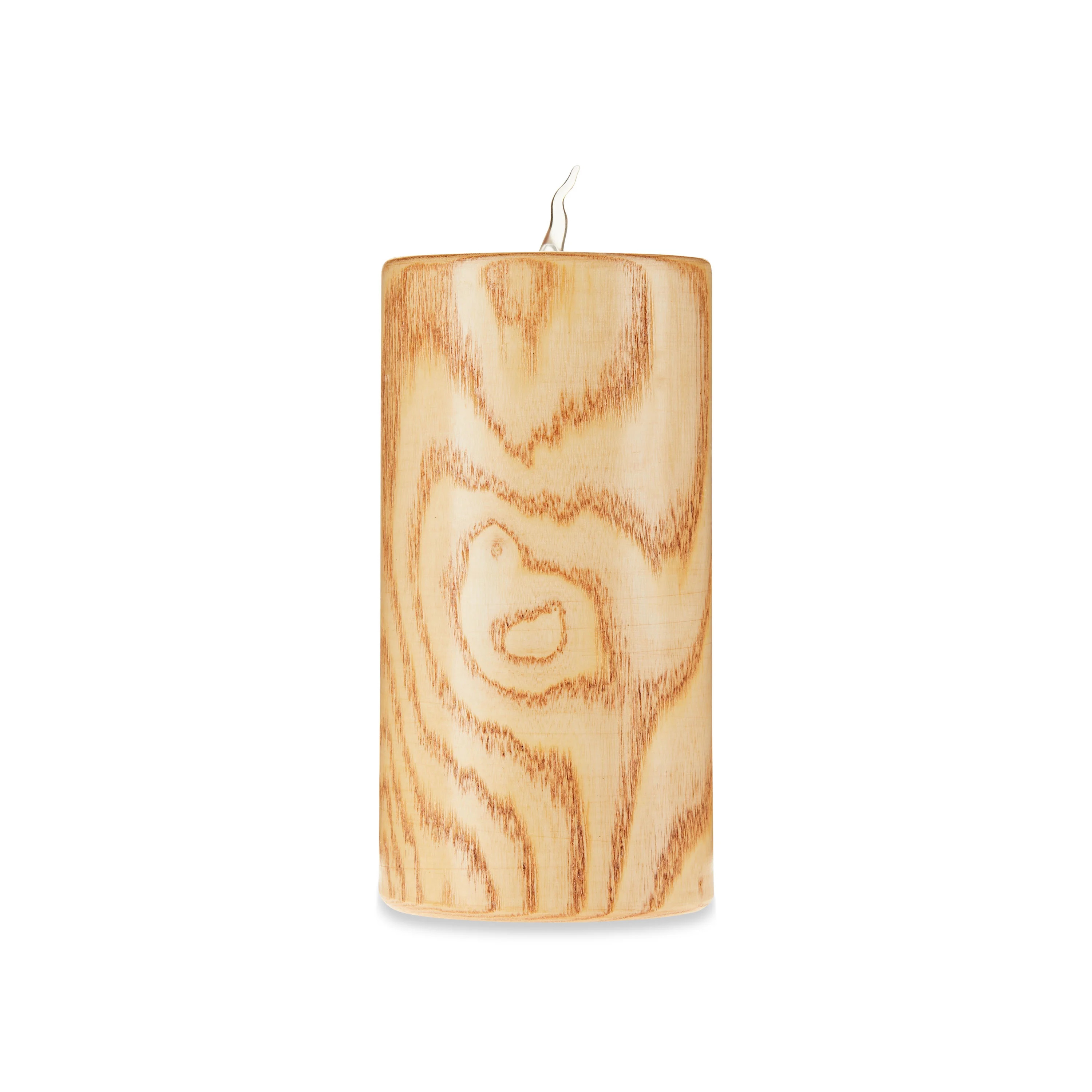 Christmas Decorative Battery Operated 3 x 6 in Light-up Wooden Natural LED Pillar Candle for Indo... | Walmart (US)