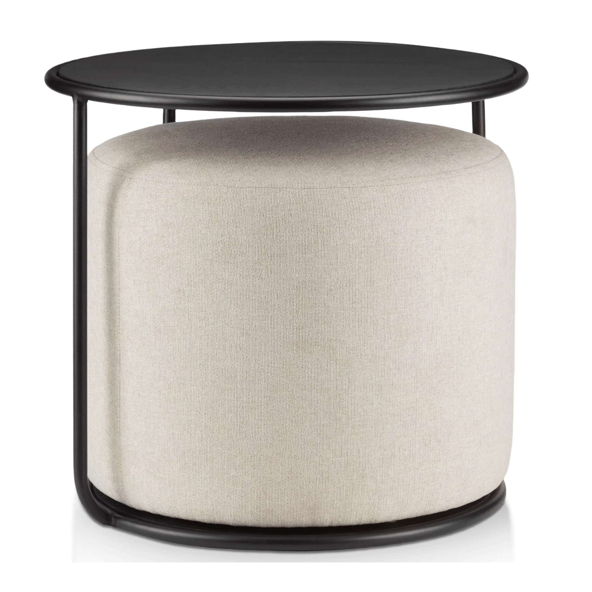 Black Side Table with Ottoman | Bouclair