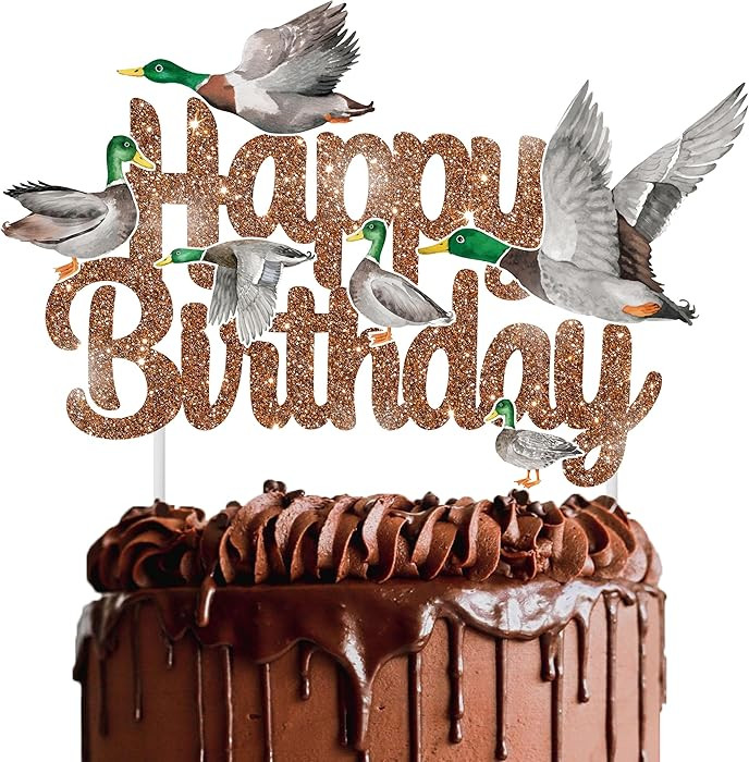 Mallard Duck Happy Birthday Decoration - Duck Theme Cake Topper for Parties | Amazon (US)