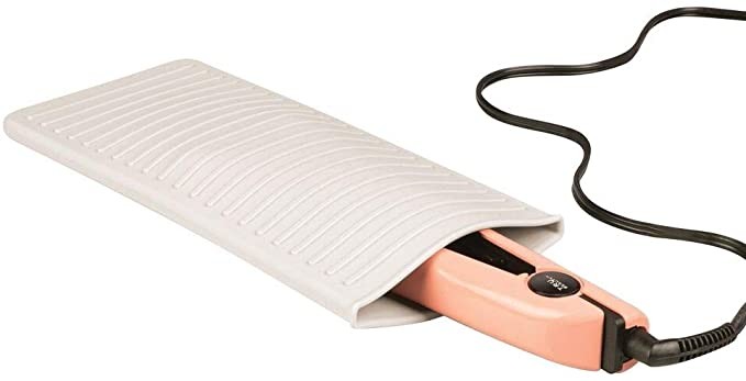 mDesign Silicone Heat-Resistant Hair Care Styling Tool Mat & Travel Pouch - Rest Curling Irons, F... | Amazon (US)